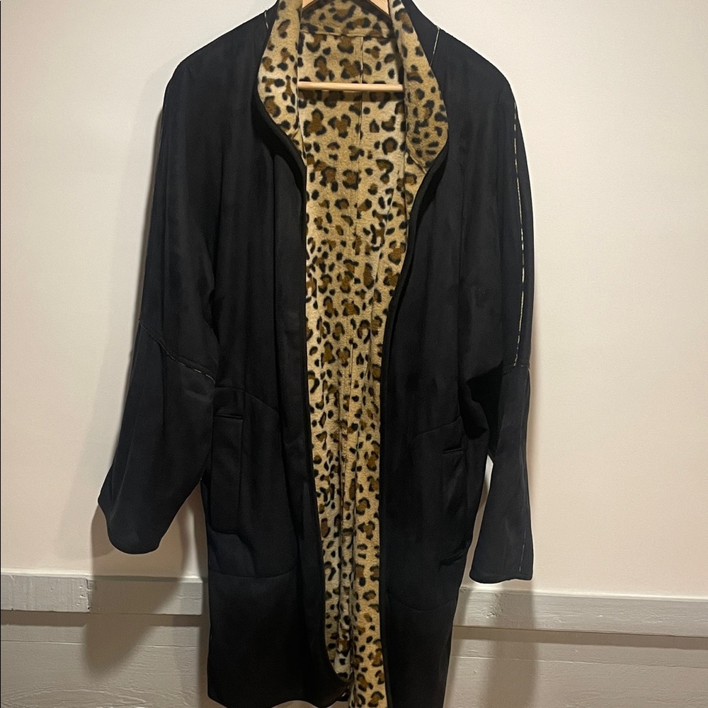 Leopard Print Women's Coat - Picture 2 of 5